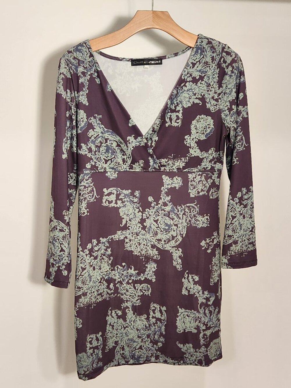 Purple Floral Clothes Head DRESS Women's Size M